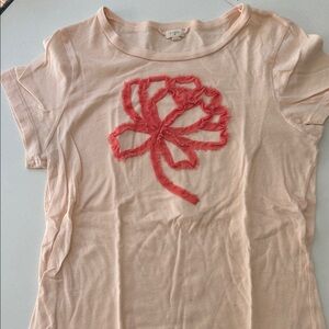 J. Crew Peach Tee with Coral Applique